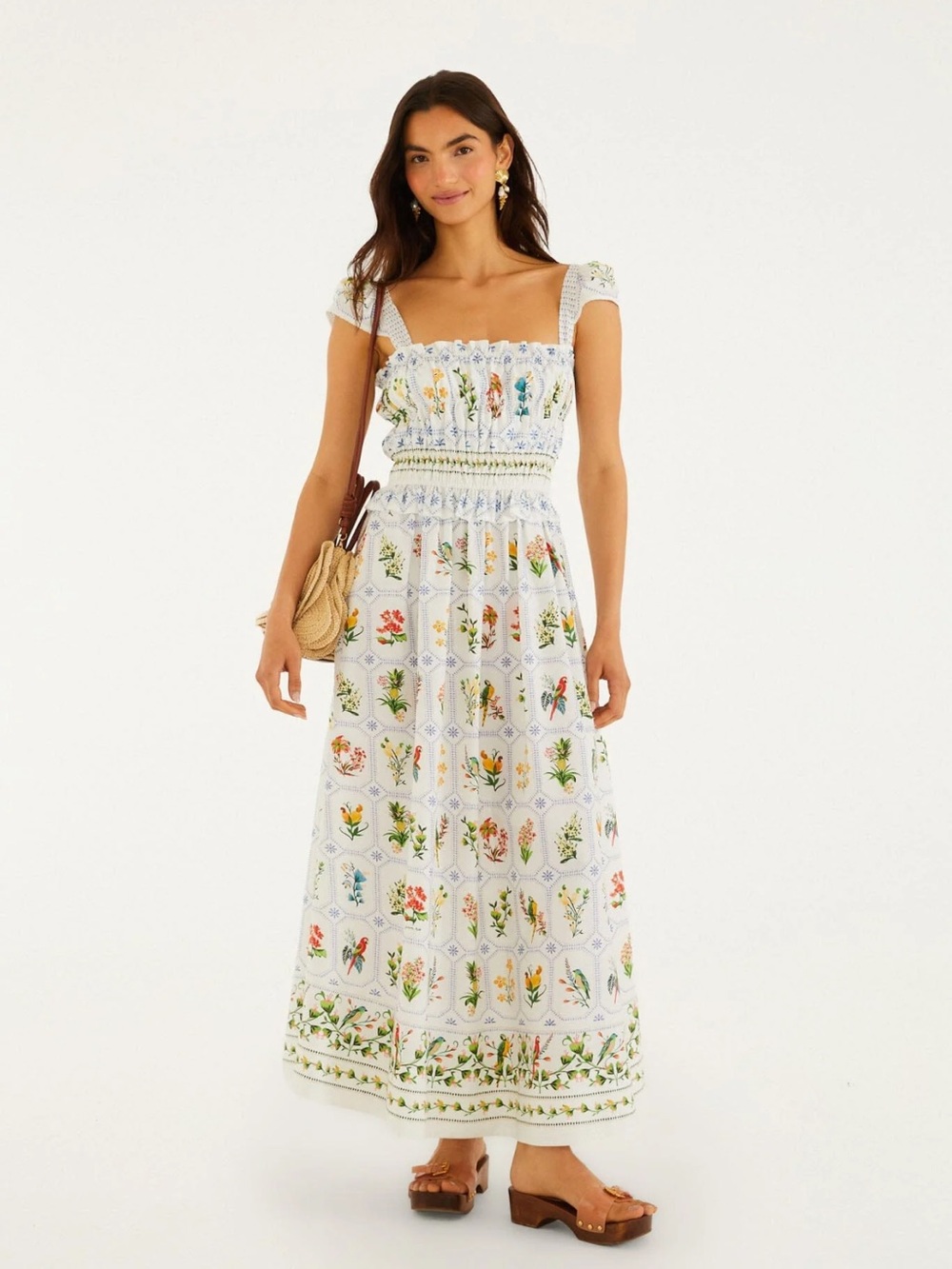 Off-White Tropical Porcelain Maxi Dress